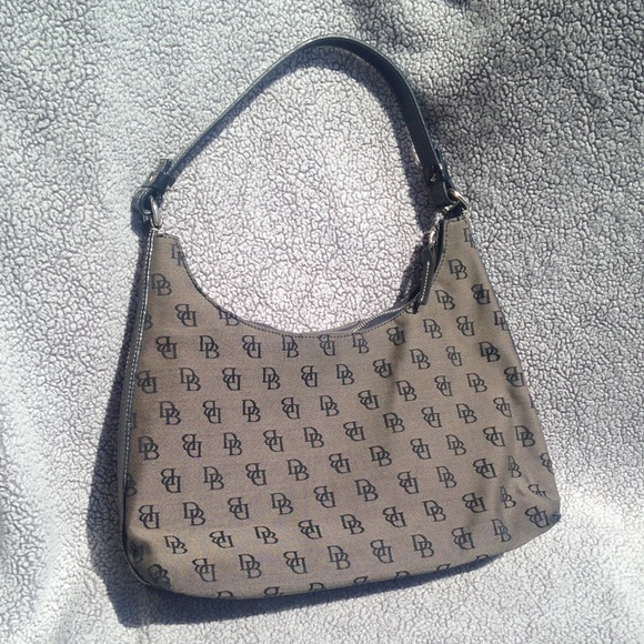 Dooney and Bourke Signature logo fabric hobo bag
